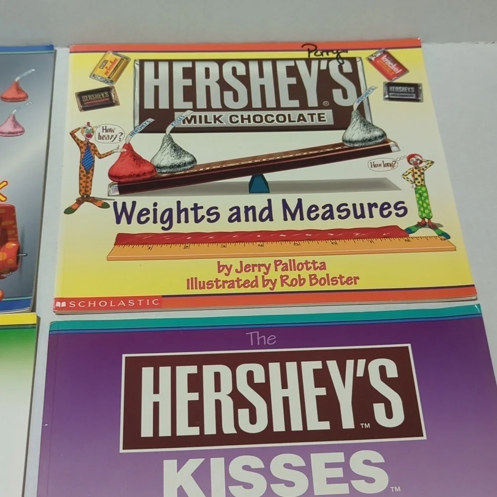 Scholastic Math Themed Educational Paperback Book Set of 5 Books - Hershey Math